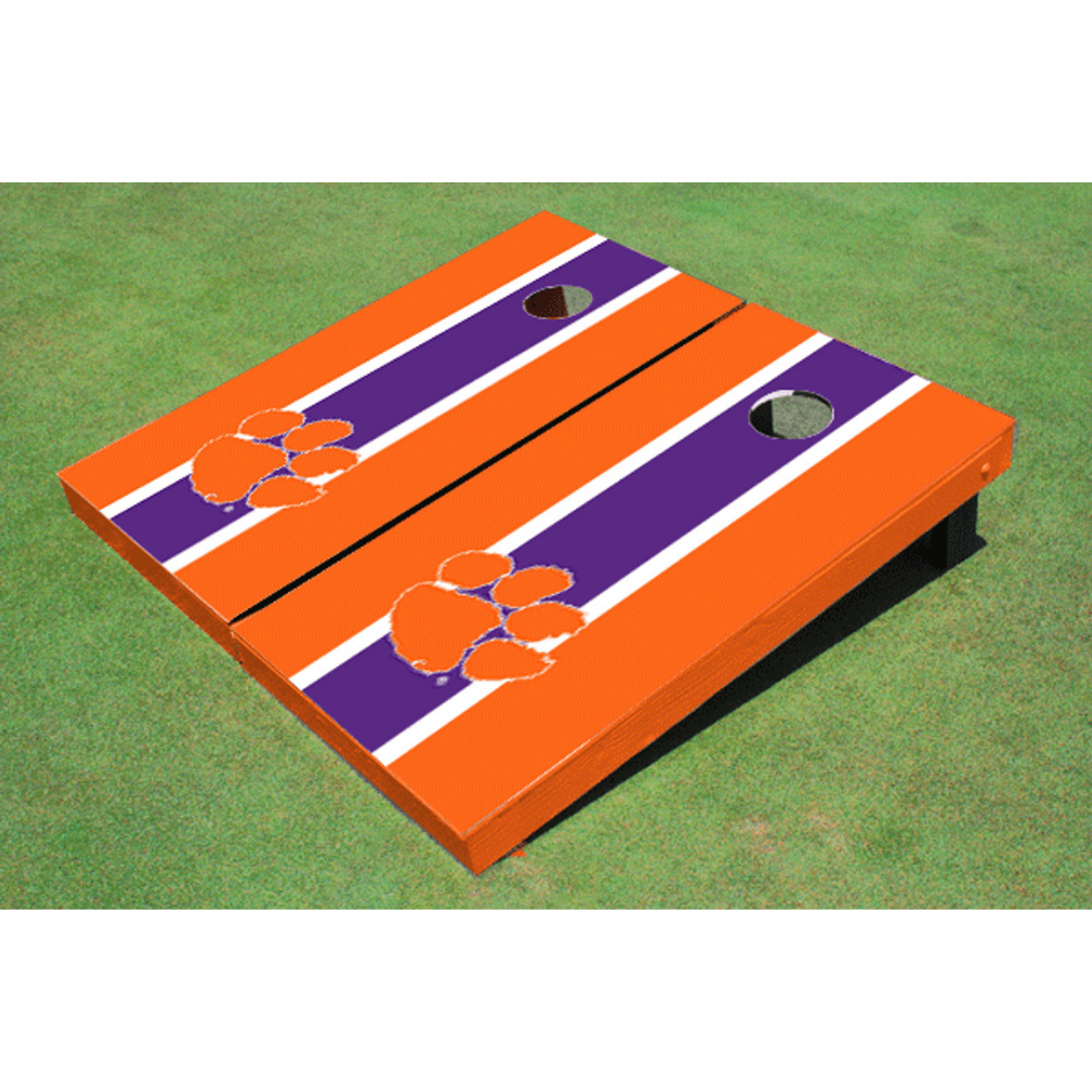 Clemson University Matching Stripe Cornhole (Orange)