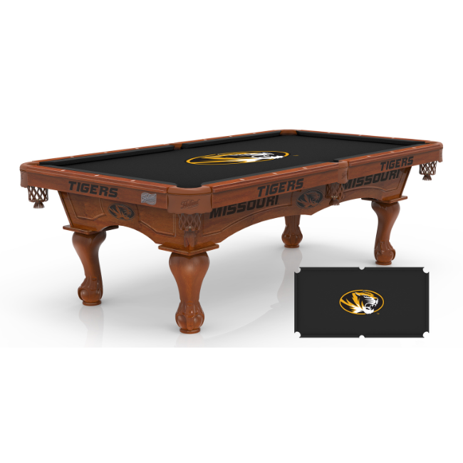 University of Missouri Pool Table with Logo Cloth
