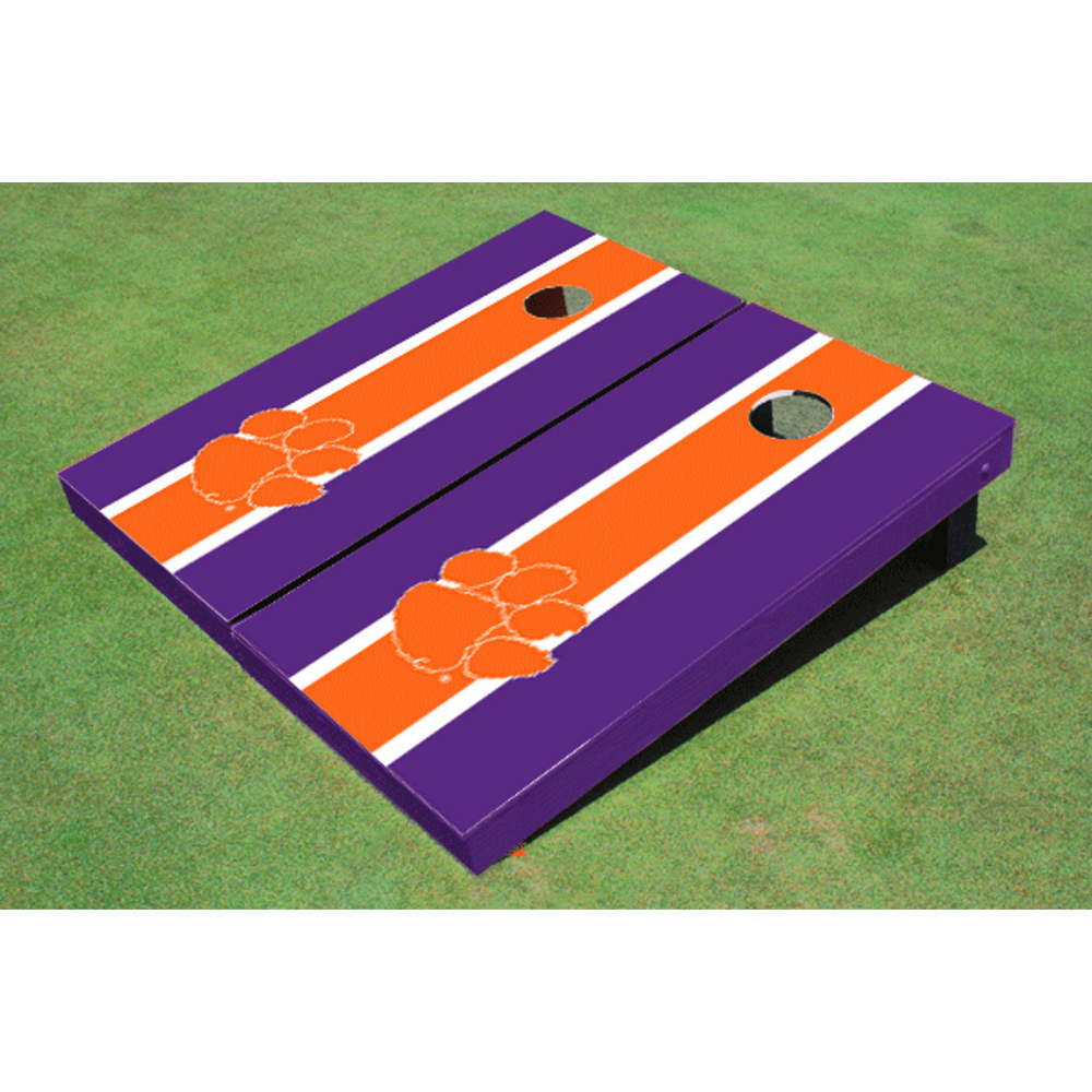 Clemson University Matching Stripe Cornhole (Purple)