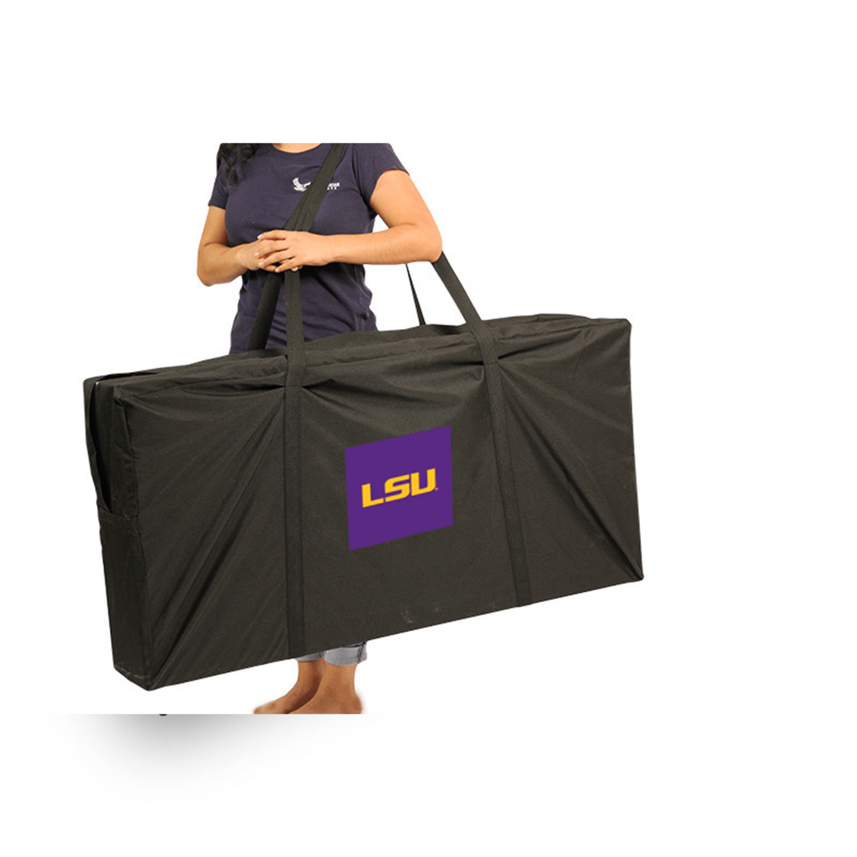 LSU Matching Stripe Cornhole (Gold)