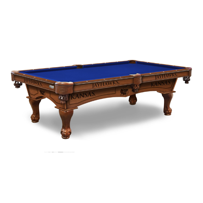 University of Kansas Pool Table with Plain Cloth