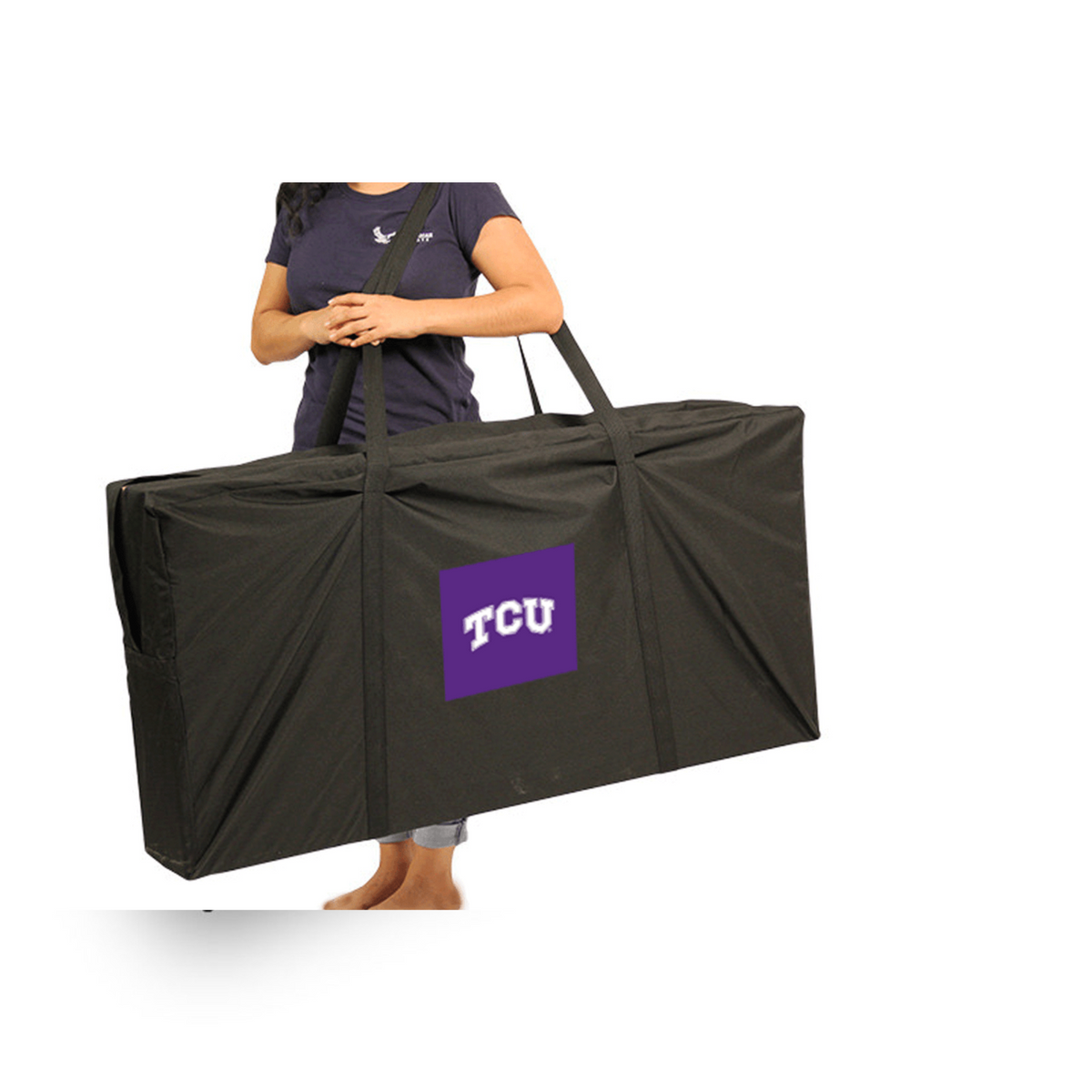 TCU Matching Stripe Cornhole (Purple)