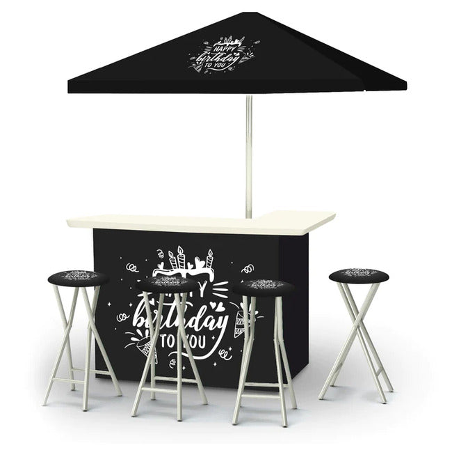Happy Birthday to You - Black &amp; White Portable Tailgate Bar