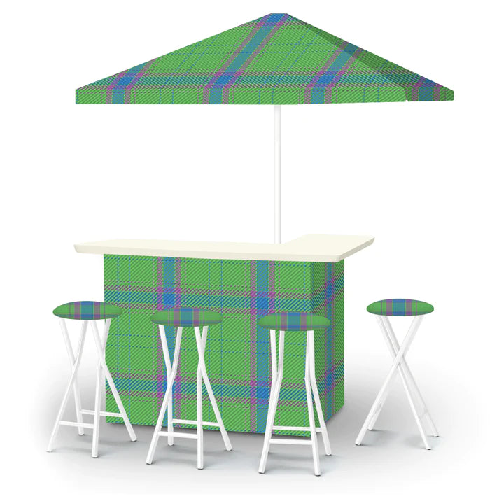 Plaid Portable Tailgate Bar