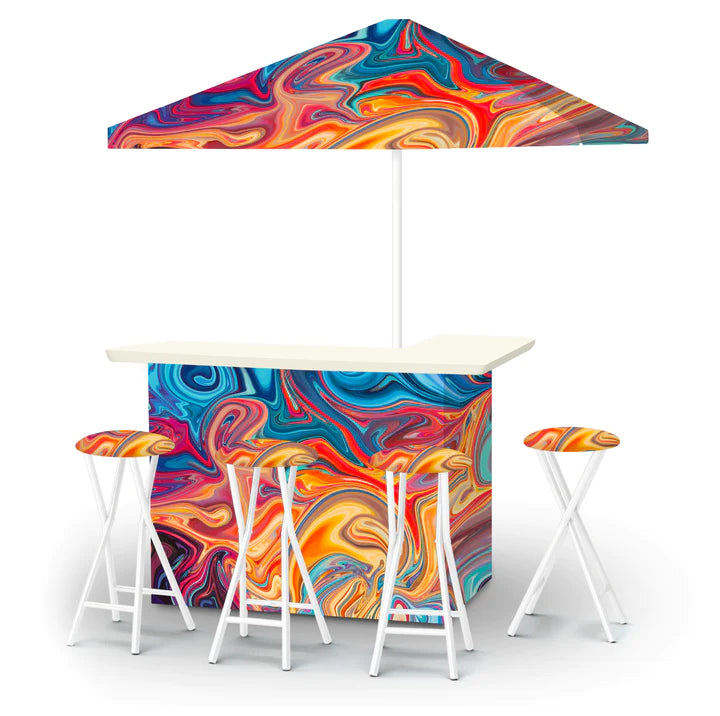 Marble Madness Portable Tailgate Bar