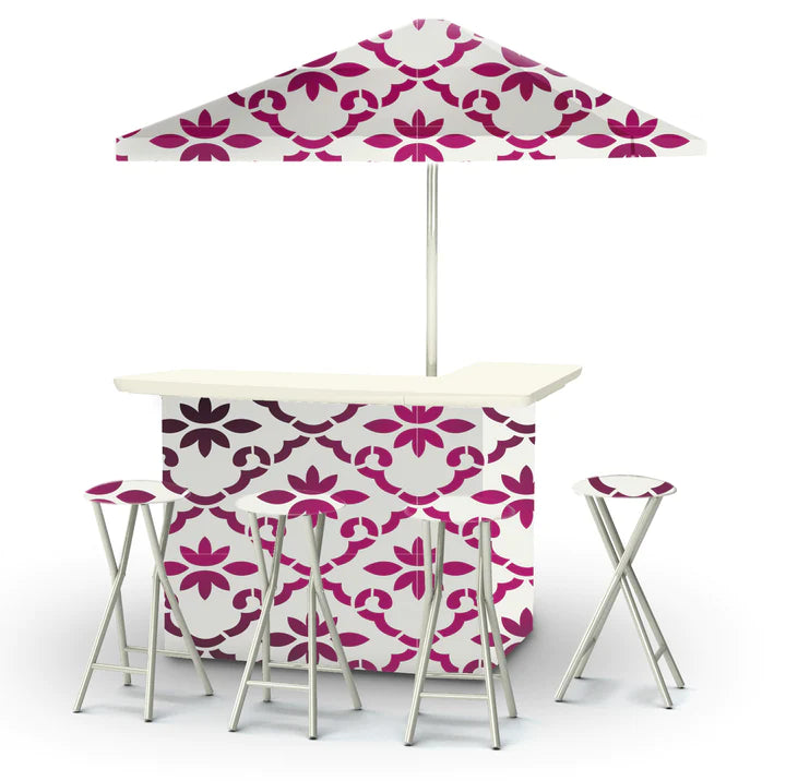 Garden Party - Magenta Large Portable Tailgate Bar