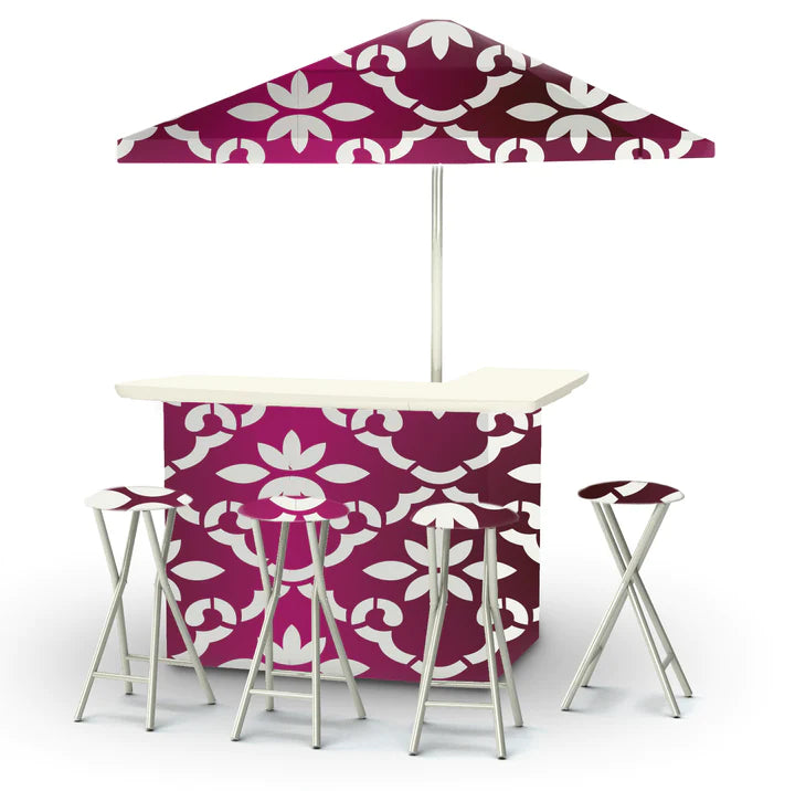 Garden Party - Magenta Large Portable Tailgate Bar