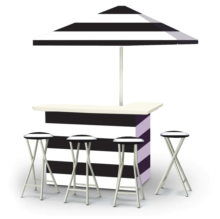 Horizontal Stripes Portable Tailgate Bar