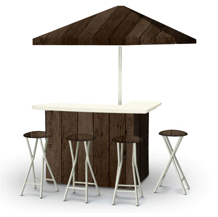 Dark Wood Portable Tailgate Bar