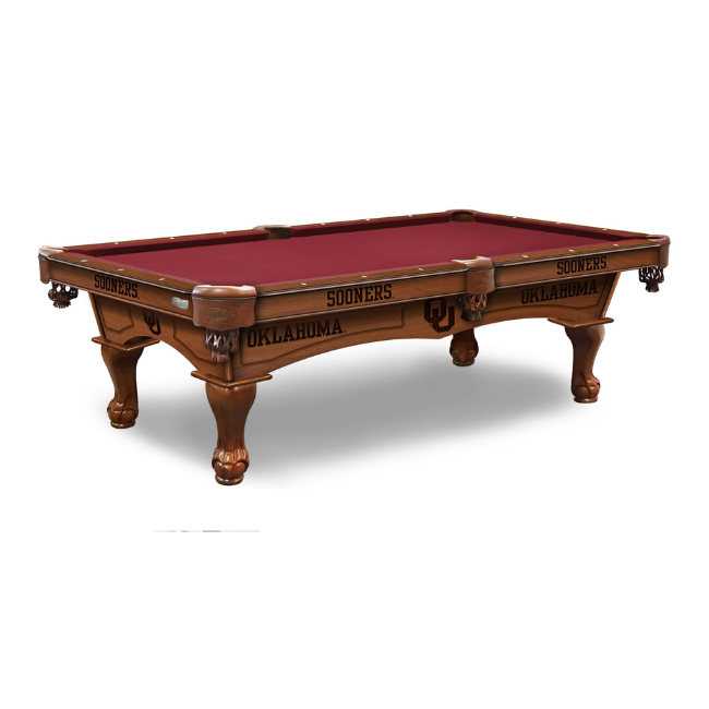 University of Oklahoma Pool Table with Plain Cloth