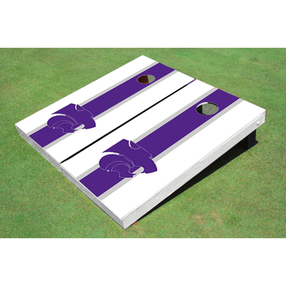 Kansas State University Matching Stripe Cornhole (White)