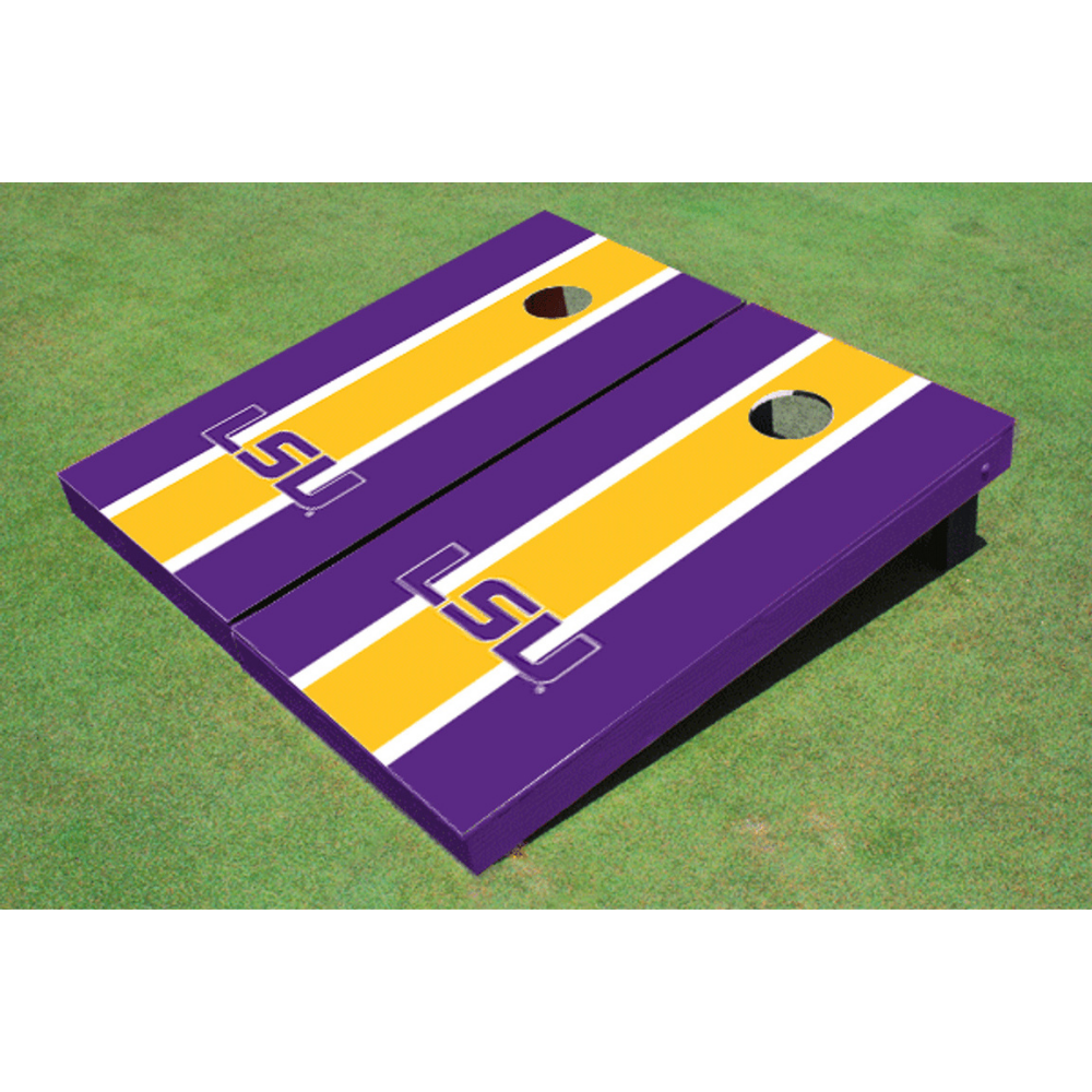 LSU Matching Stripe Cornhole (Purple)