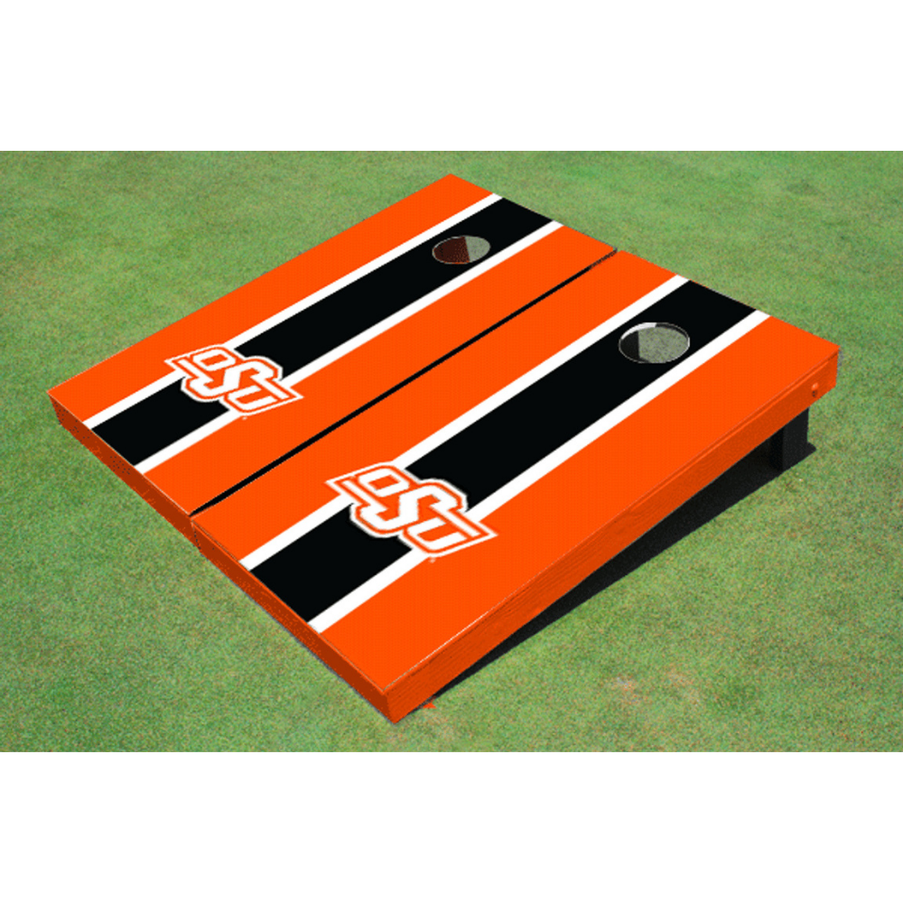 Oklahoma State University Matching Stripe Cornhole (Orange)