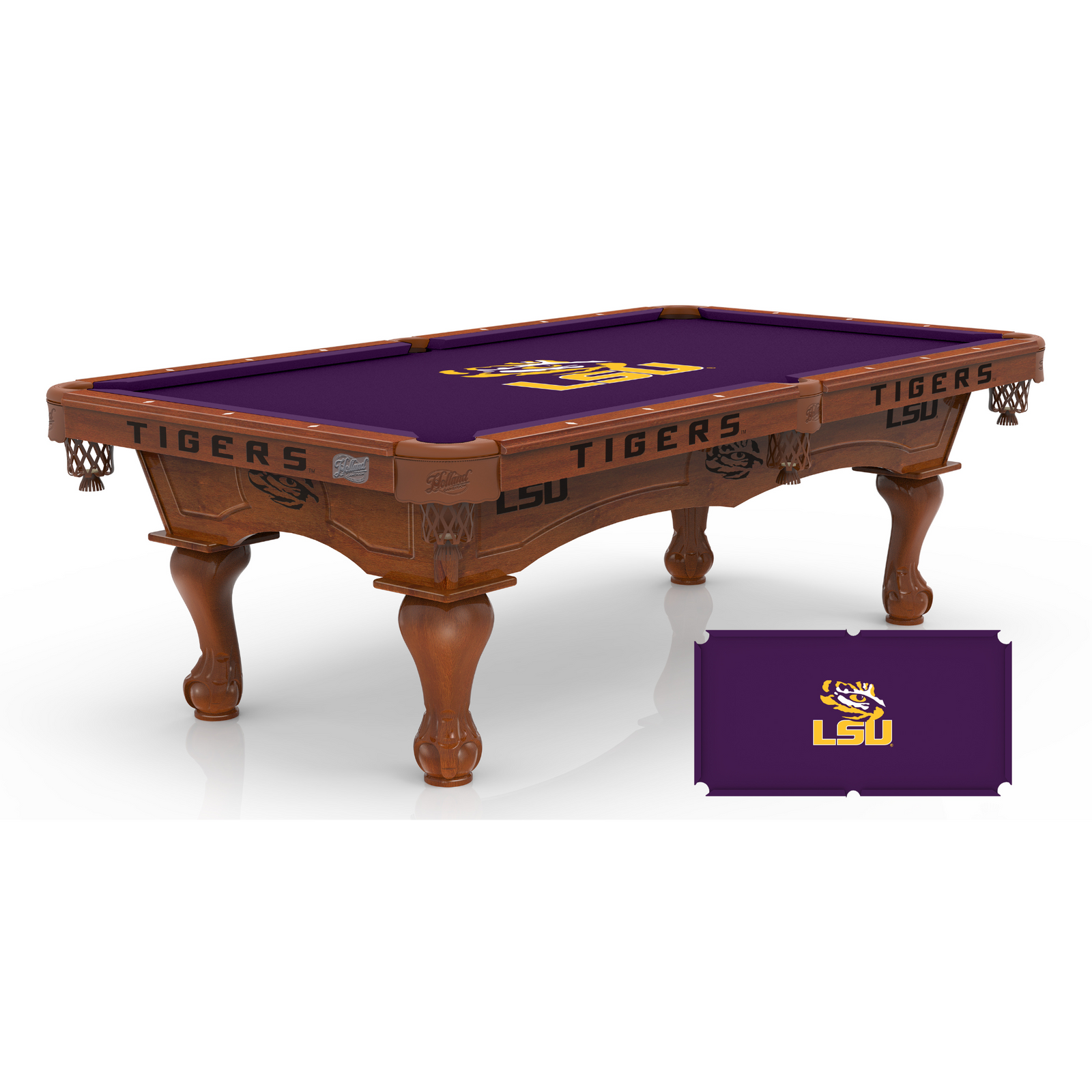 LSU Pool Table with Logo Cloth