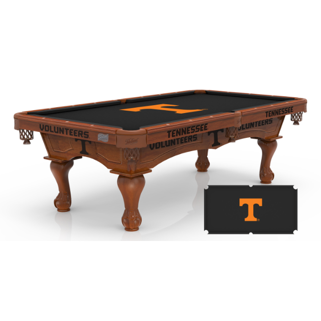 University of Tennessee Pool Table with Logo Cloth