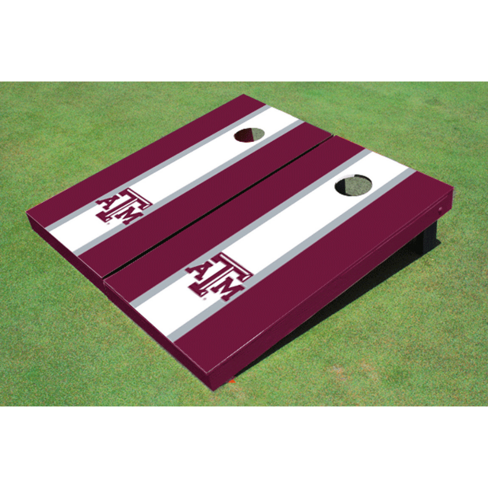 Texas A&amp;M University Matching Stripe Cornhole (Maroon Logo)