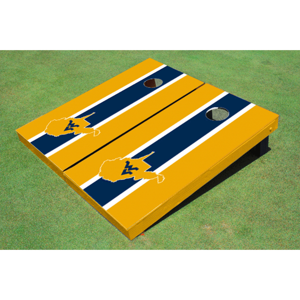 West Virginia University Matching Stripe Cornhole (Gold)