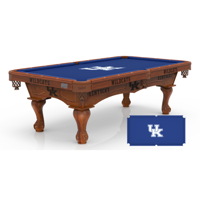 University of Kentucky Pool Table with Logo Cloth