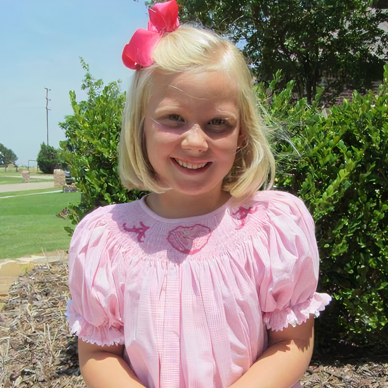 University of Alabama Vive La Fete Collegiate Hand Smocked PINK Gingham Bishop