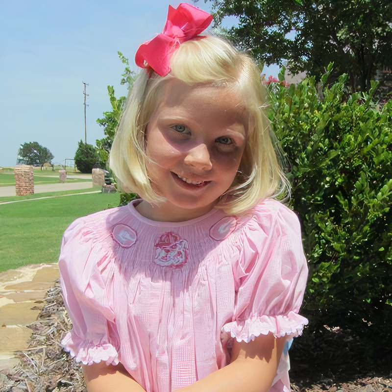 University of Georgia Vive La Fete Collegiate Hand Smocked PINK Gingham Bishop