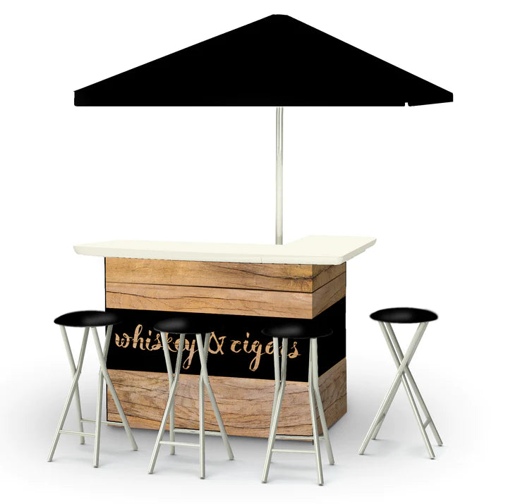 Whiskey &amp; Cigars Portable Tailgate Bar