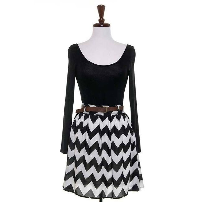 Chevron Black Dress