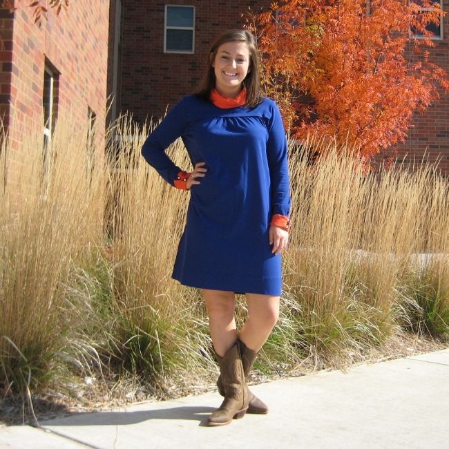 Amanda Blue with Red Dress