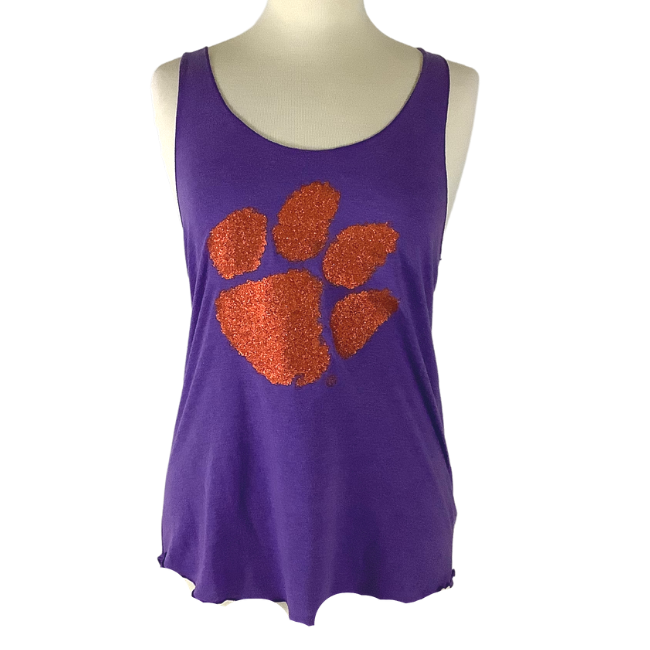 Clemson University Glitter Tri-Blend Tank Top