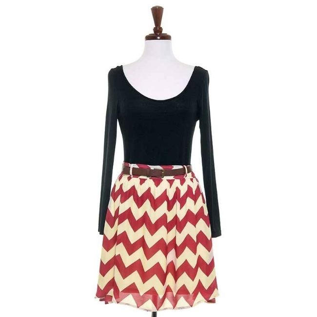 Chevron Wine Dress
