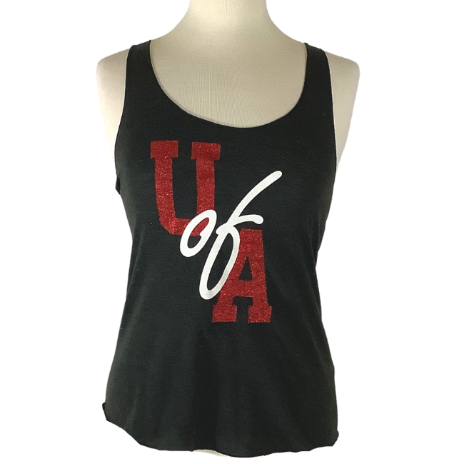University of Arkansas Glitter Tri-Blend Tank Top