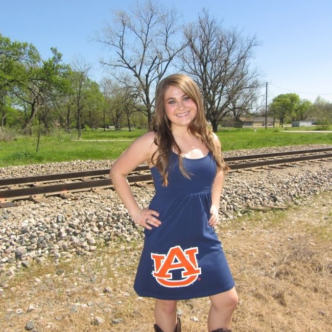 Auburn University Logo Navy Swarovski Crystal Dress