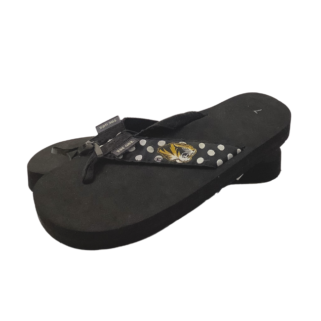 University of Missouri Polka Dot Flip Flops - Size 7