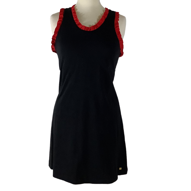 Maggie Black with Red Dress