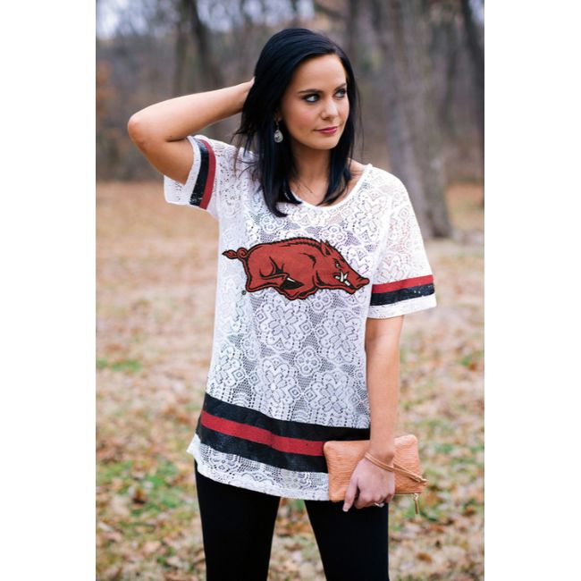 University of Arkansas Logo Lace Jersey
