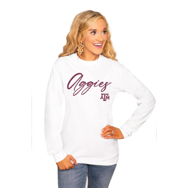 Texas A&amp;M University Win the Day Long Sleeve Crew Tee