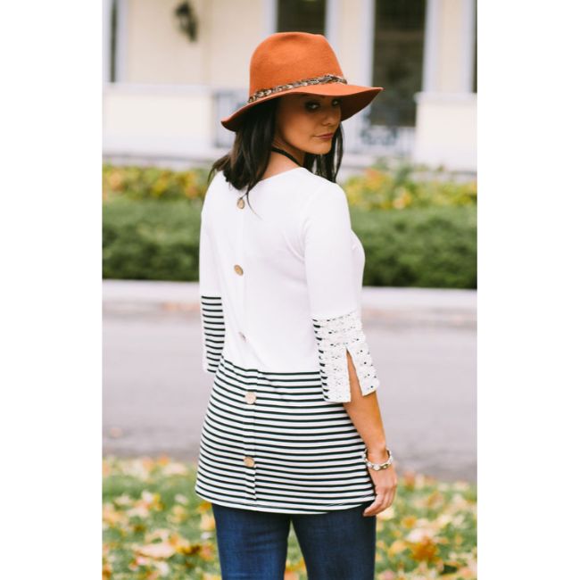 University of Arkansas "Home is Where" Button-Lace Top