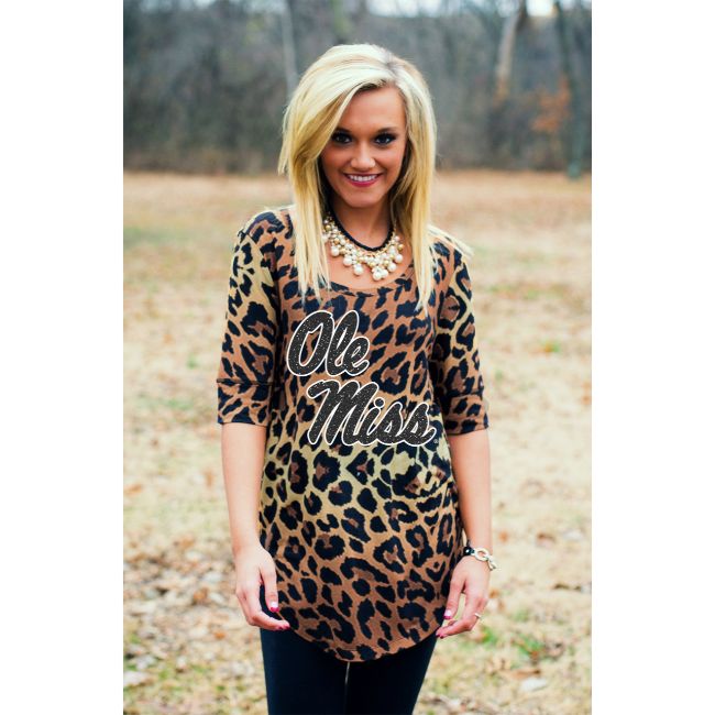 Ole Miss Logo Leopard Tunic