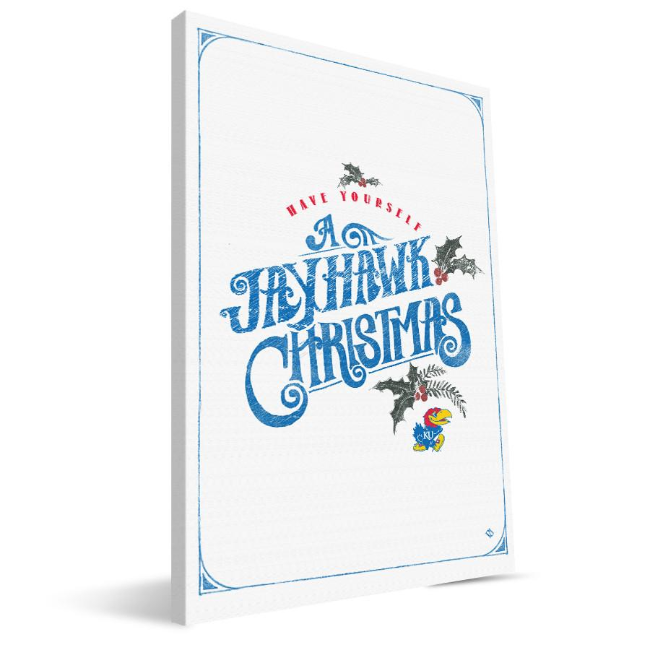 University of Kansas Merry Little Christmas Canvas Print