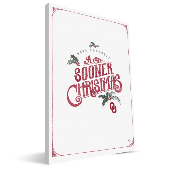 University of Oklahoma Merry Little Christmas Canvas Print