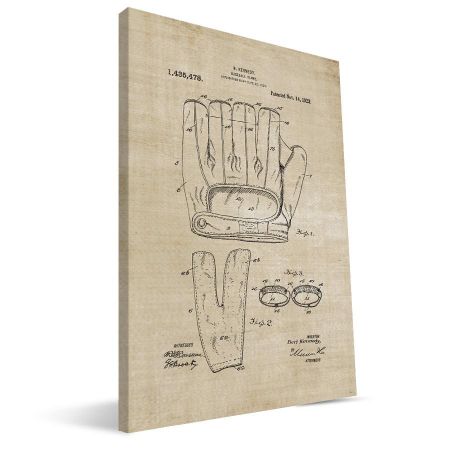 Baseball Glove Patent Canvas Print
