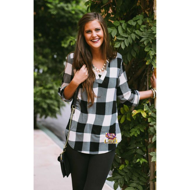 LSU Plaid Tunic