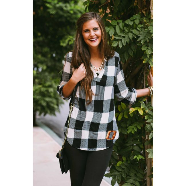 Oklahoma State University Plaid Tunic