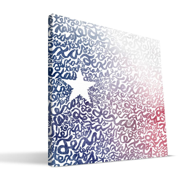 Texas Watercolor Canvas Print