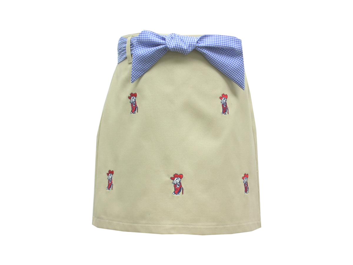 Ole Miss Vive La Fete Collegiate Hand Embroidered Skort - Skirt with Gingham Shorts