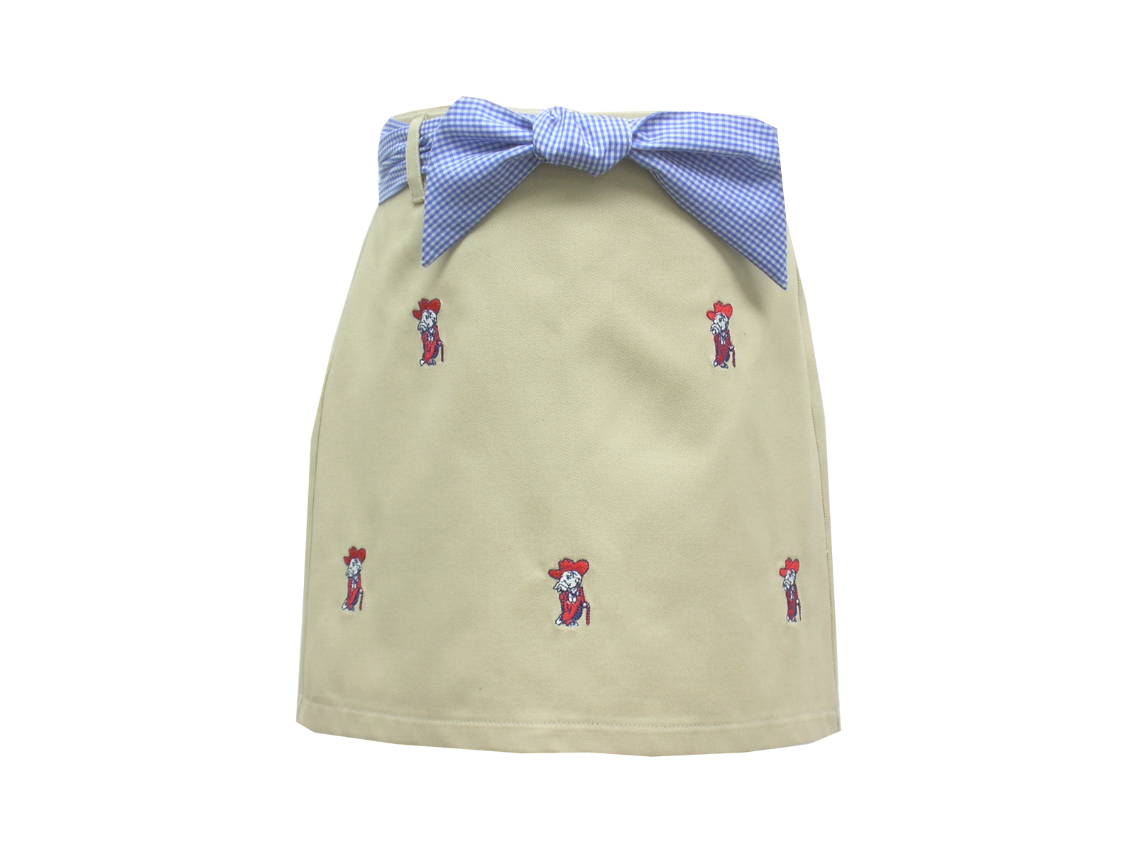 Ole Miss Vive La Fete Collegiate Hand Embroidered Skort - Skirt with Gingham Shorts