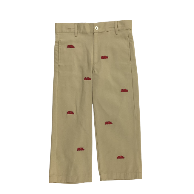 Ole Miss Vive La Fete Collegiate Hand Embroidered Boys Pants
