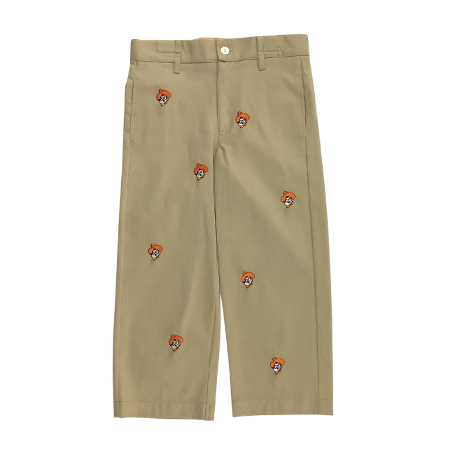 Oklahoma State University Vive La Fete Collegiate Hand Embroidered Boys Pants