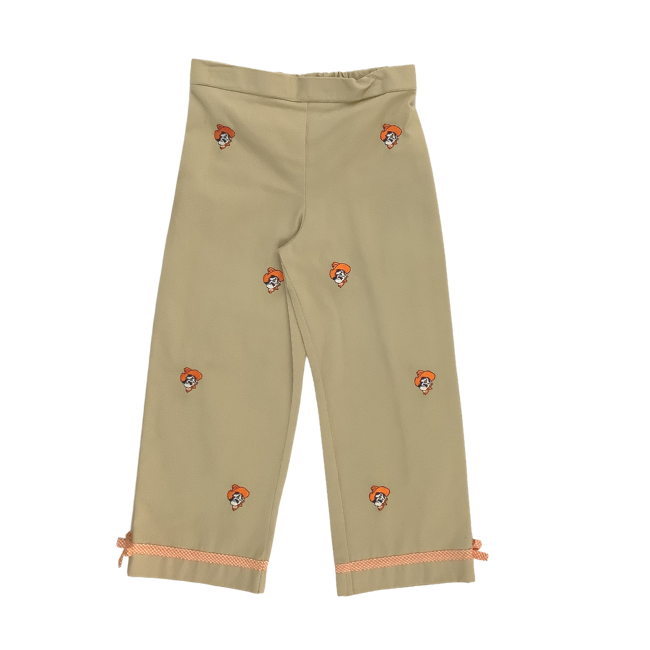 Oklahoma State University Vive La Fete Collegiate Hand Embroidered Girls Pants