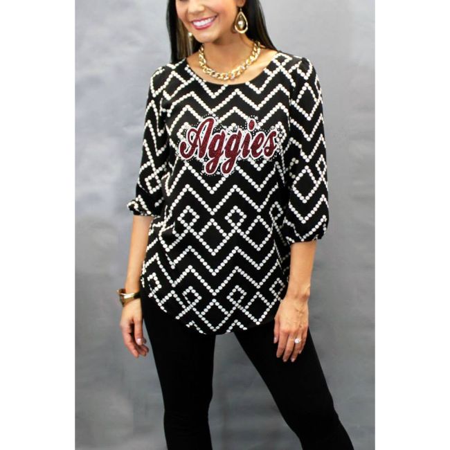 Texas A&M University Black & White Tunic