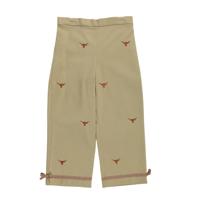 University of Texas Vive La Fete Collegiate Hand Embroidered Girls Pants